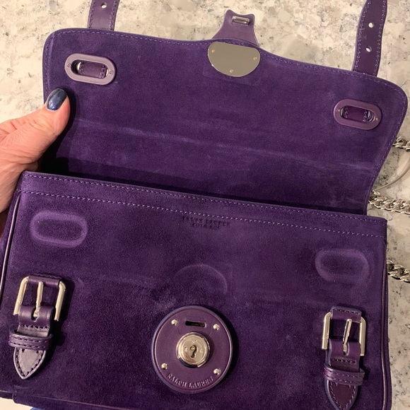 Ralph Lauren Purple Suede & Leather Ricky Bag - Picture 5 of 16